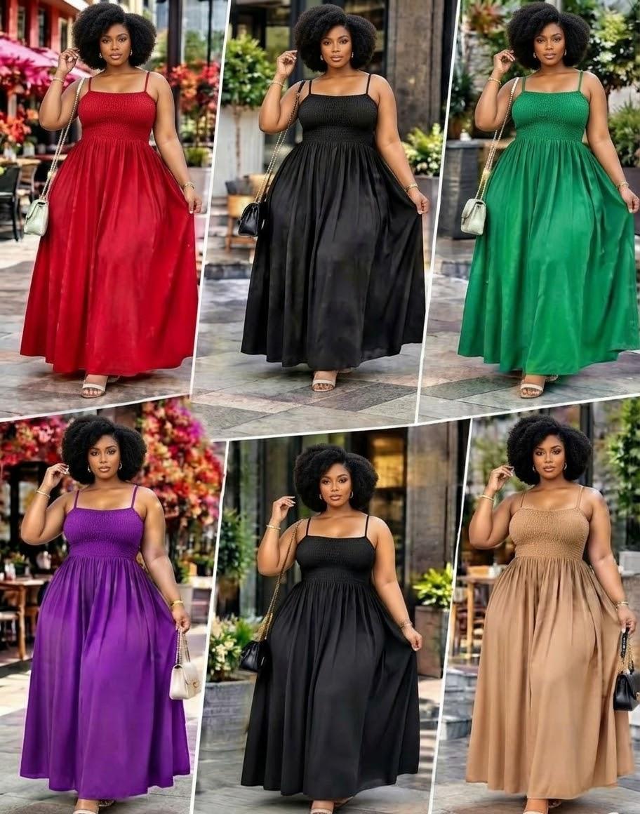 Smocked Spaghetti-Strap Maxi Dress, photo 3