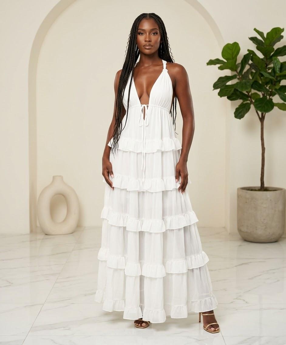 Tiered Ruffle halter maxi dress, photo 1
