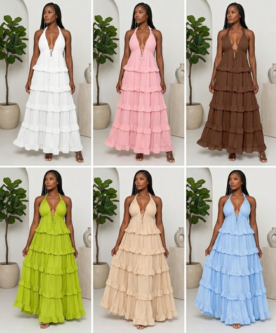 Tiered Ruffle halter maxi dress, photo 2