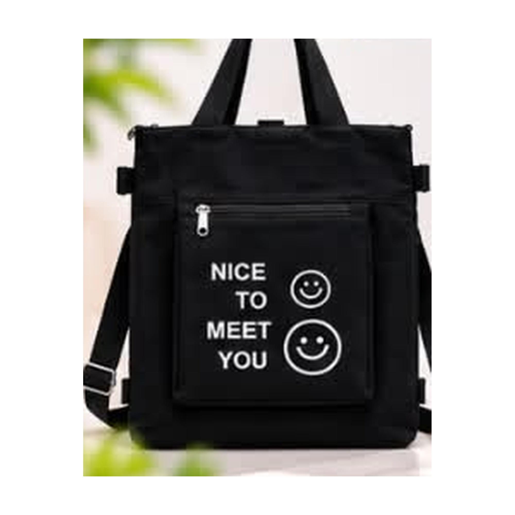  G818-1# Tote - NICE TO MEET YOU Smile Tote - Crossbody + Shoulder (5 Colours), photo 5
