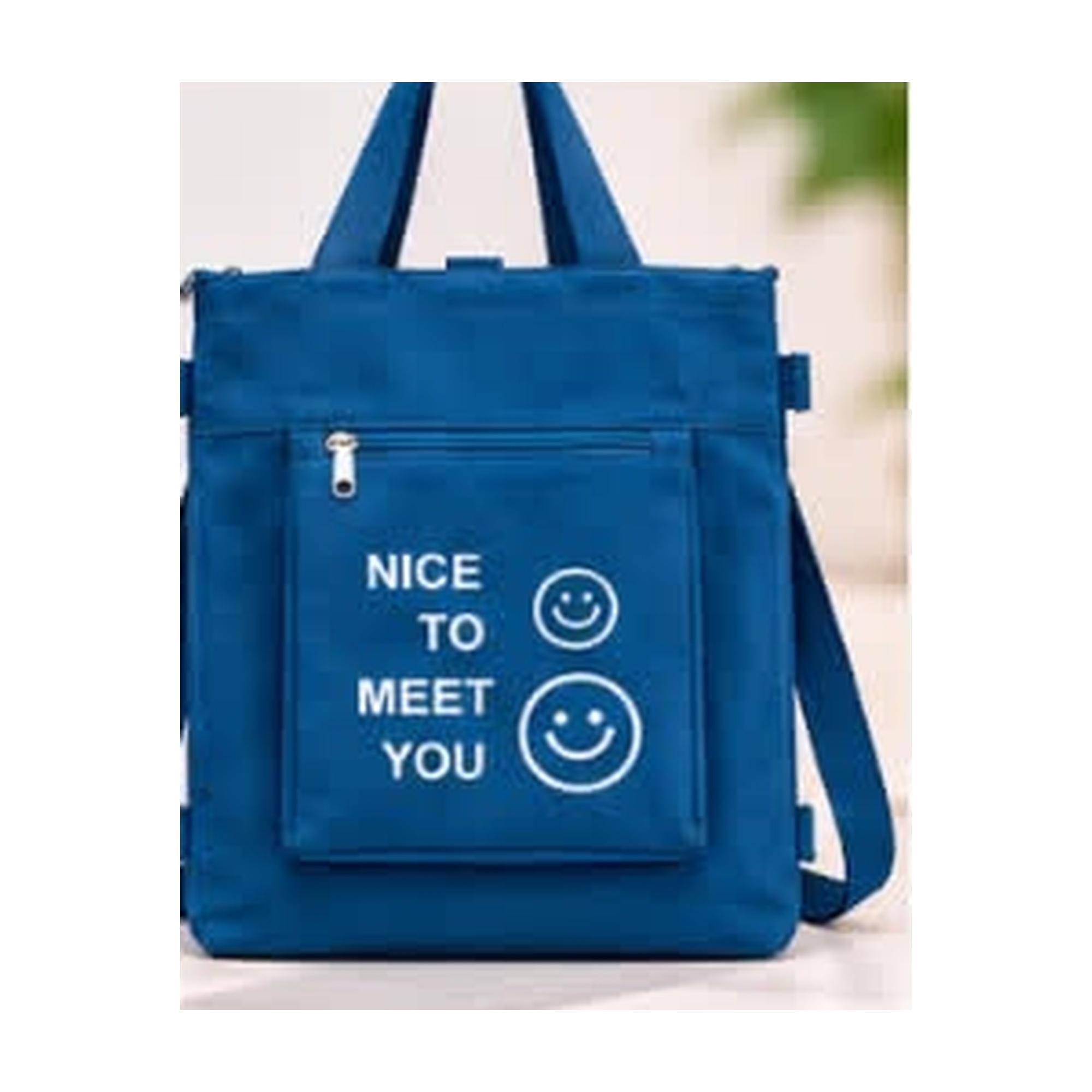  G818-1# Tote - NICE TO MEET YOU Smile Tote - Crossbody + Shoulder (5 Colours), photo 4