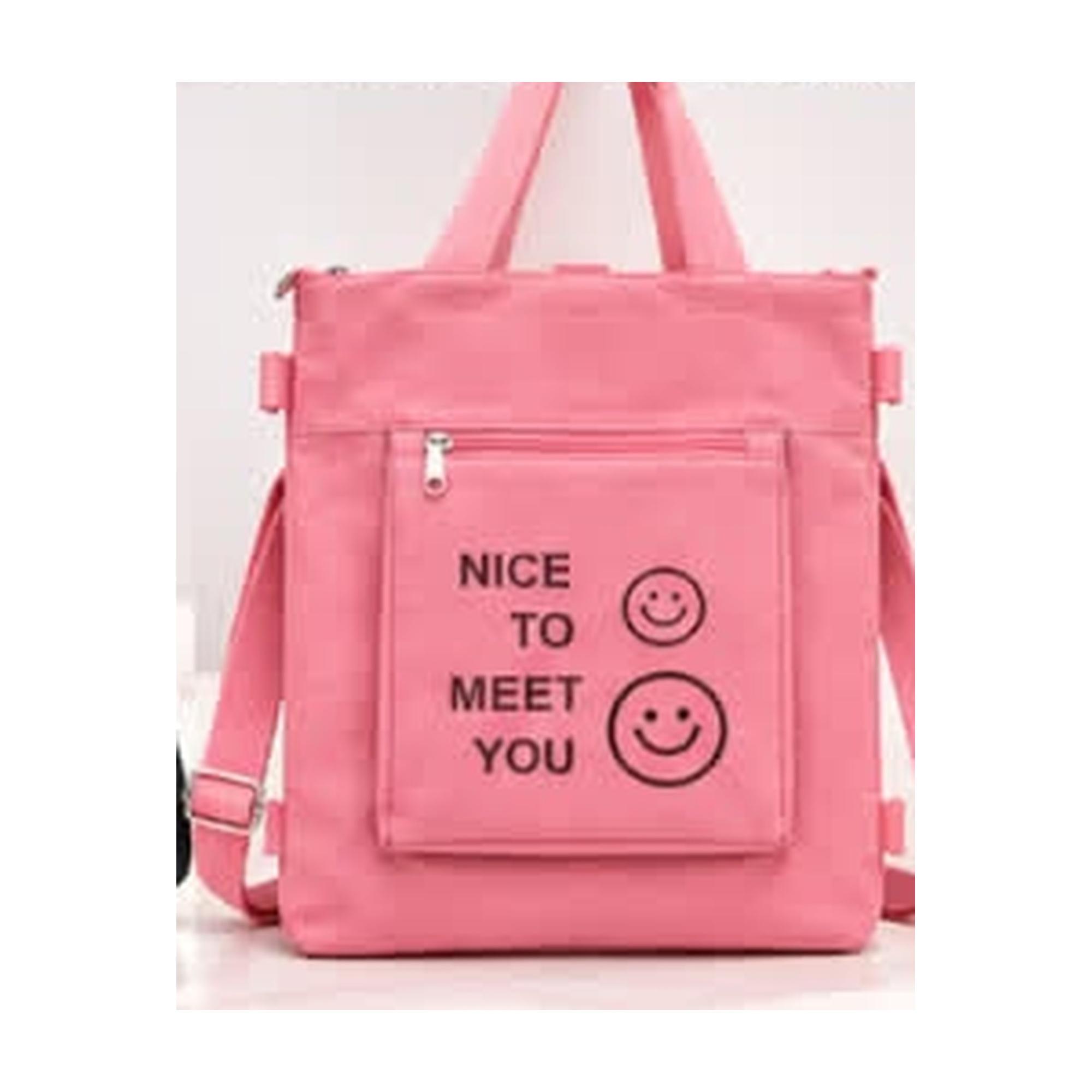  G818-1# Tote - NICE TO MEET YOU Smile Tote - Crossbody + Shoulder (5 Colours), photo 3