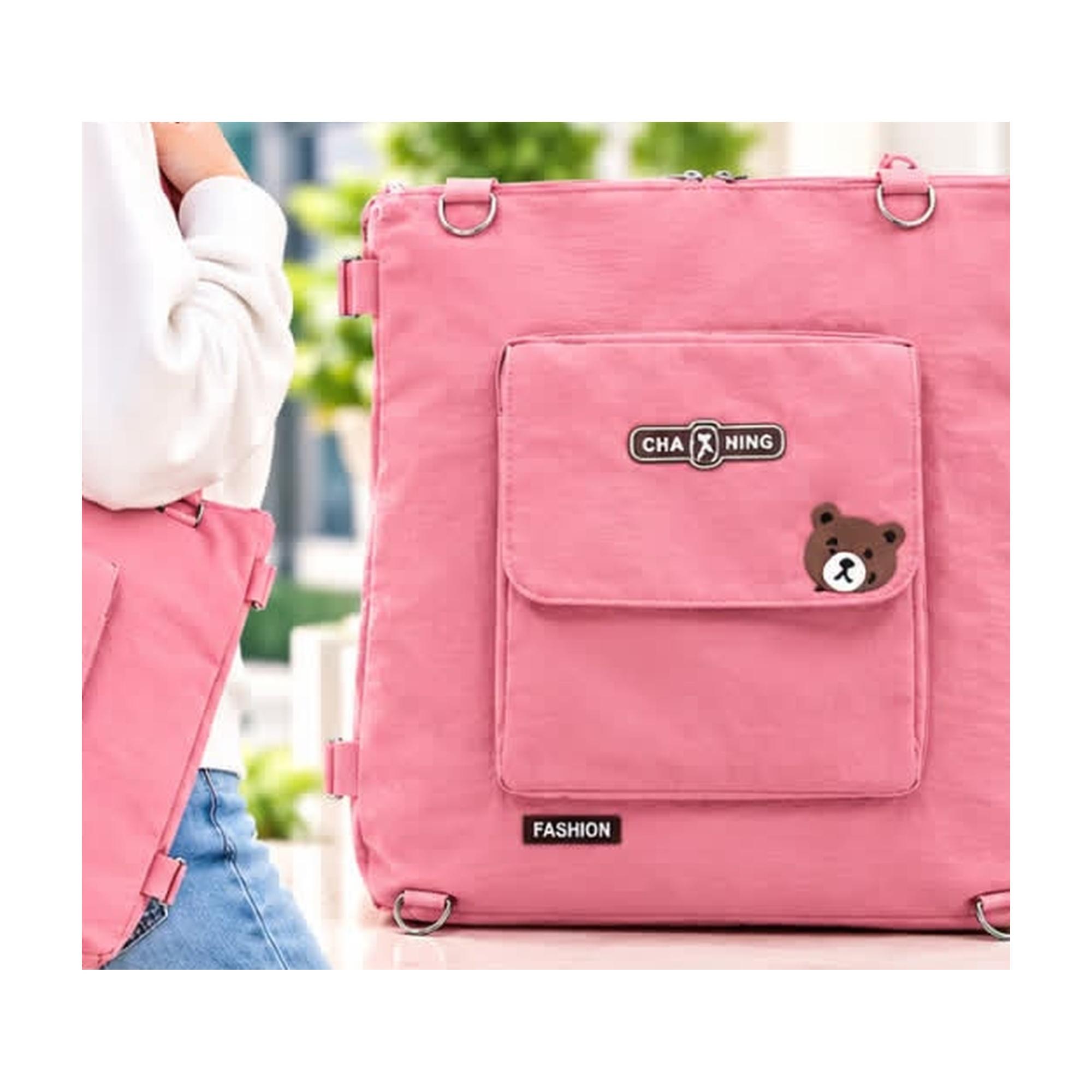 T004# Cute Bear Tote - CHA X NING Fashion Everyday Bag (5 Colours), photo 5
