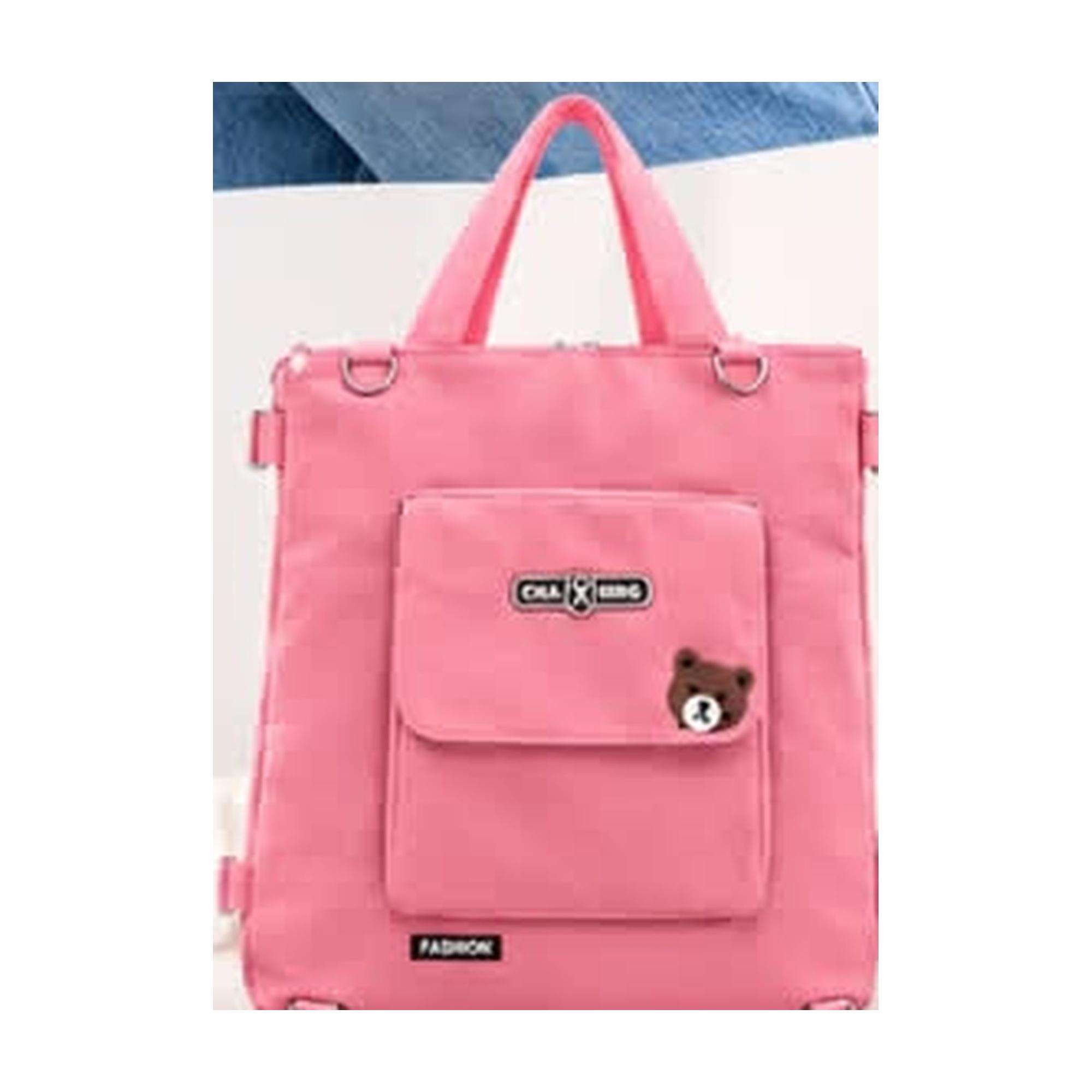 T004# Cute Bear Tote - CHA X NING Fashion Everyday Bag (5 Colours), photo 3