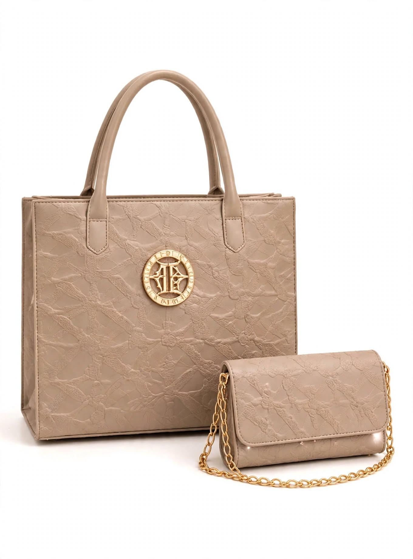830# 2-in-1 Tote Bag Set - Large Tote + Small Chain Wallet - 5 Colours, photo 6