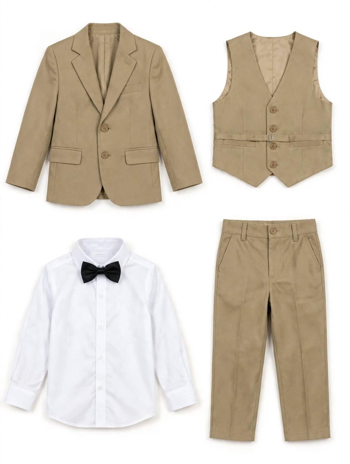 Boys Formal Suit 4-Piece Set - Blazer + Vest + Pants + Bowtie (Ages 2-10), photo 5