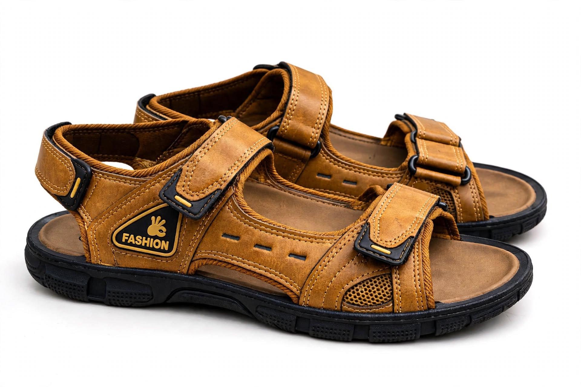 Men's Leather Sandals - Comfort Style Durability - Brown & Black - 39-44, photo 2