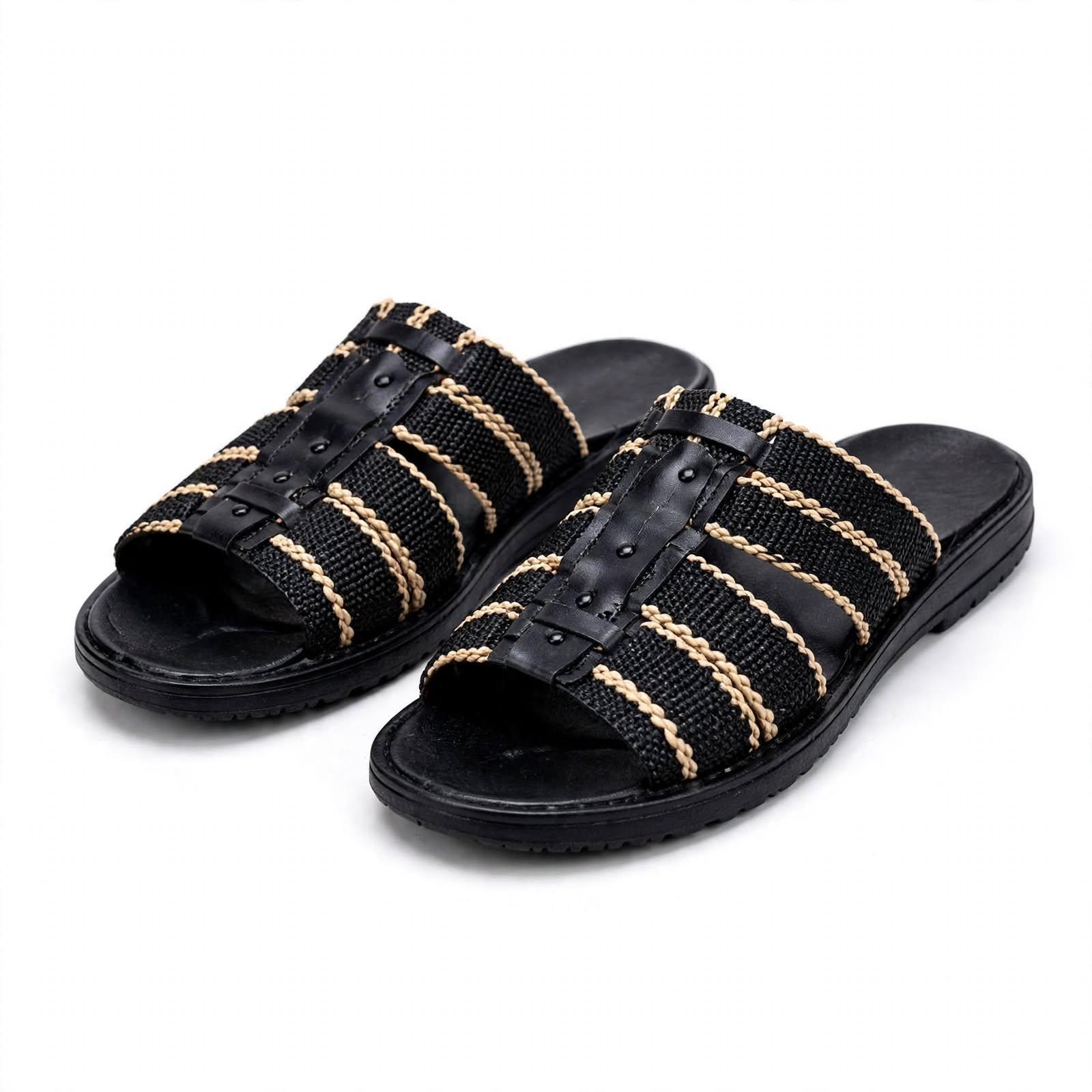 Men's Fashion Slippers - Walk in Style - Black & Brown - Size 39-44, photo 2