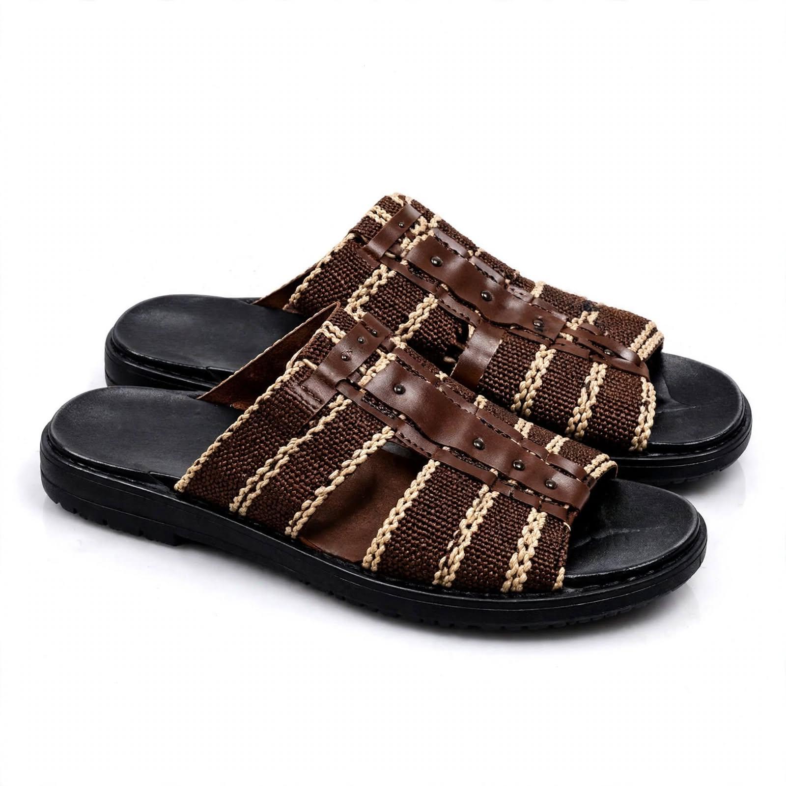 Men's Fashion Slippers - Walk in Style - Black & Brown - Size 39-44, photo 3