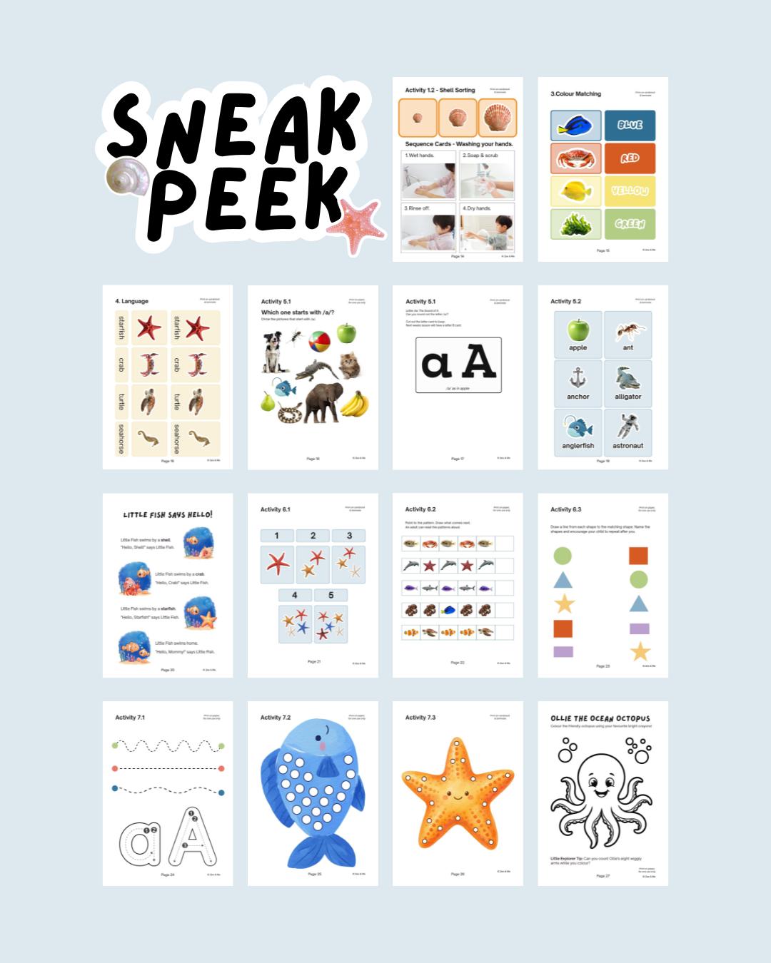 Under the Sea Montessori Printable Workbook 1 | Toddler Activity Pack | Instant Download, photo 2