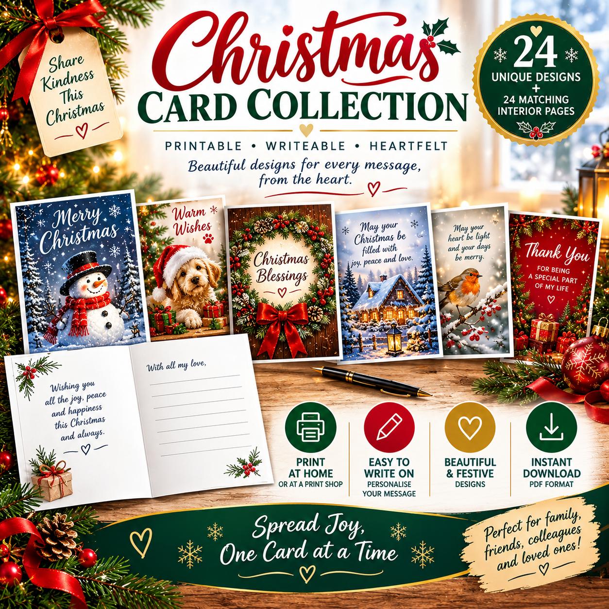 Christmas Card Collect 24 Cards 24 Interior Pages